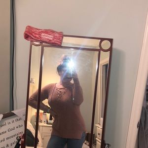 Doesn’t fit me right anymore, but love the style and soft not scratchy fabric!